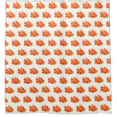 Kleiner orangefarbener Duschvorhang (Vorderseite)