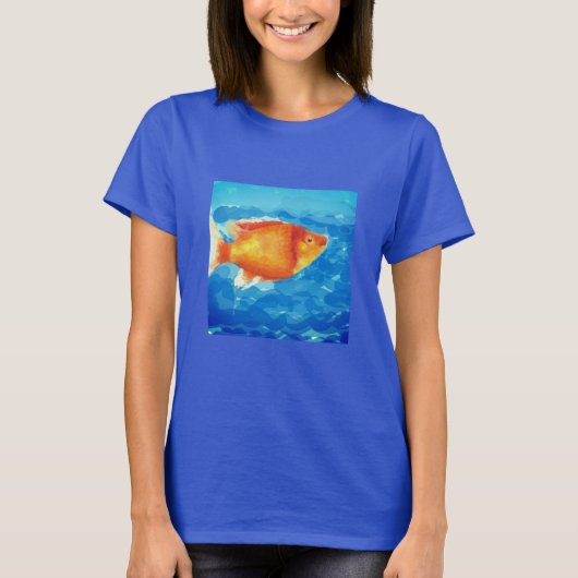 Kleiner orangefarbener Fisch T-Shirt (Vorderseite)