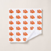 Kleiner Orangenfisch Badhandtuch Set (Waschlappen)