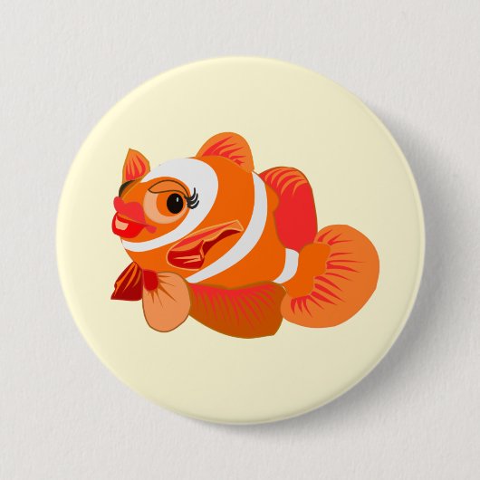 Kleiner Orangenfisch Button (Vorderseite)