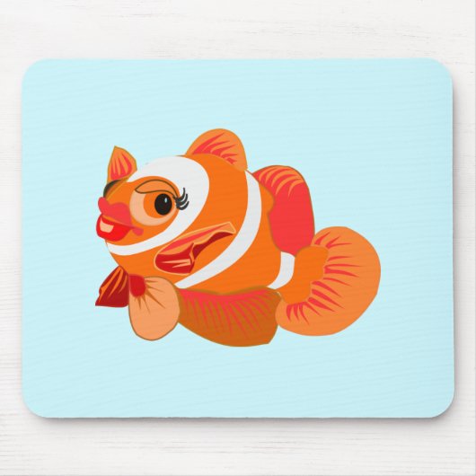 Kleiner Orangenfisch Mousepad (Vorne)