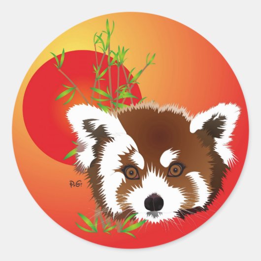Kleiner Panda (Ailurus fulgens) Aufkleber (Vorderseite)