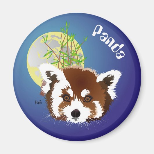 Kleiner Panda (Ailurus fulgens) Magnet (Vorne)