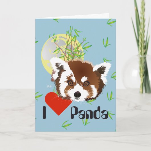 Kleiner Panda (Ailurus fulgens) mit Spruch Dankeskarte (Vorderseite)