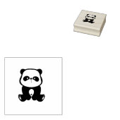 Kleiner Panda-Bär sitzt unten Gummistempel (Stempel)
