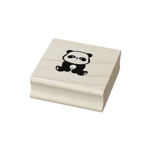 Kleiner Panda-Bär sitzt unten Gummistempel (Stempel)
