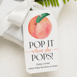 Kleiner Peach Pop, wenn sie Pop Geschenkmarke Geschenkanhänger