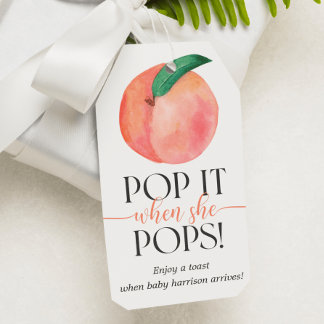 Kleiner Peach Pop, wenn sie Pop Geschenkmarke Geschenkanhänger