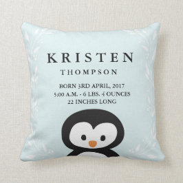 Kleiner Penguin Baby Geburtsankündigung Pillow Kissen