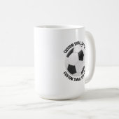 Kleiner personalisierter Textfußball 425g, individ Kaffeetasse (VorderseiteRechts)