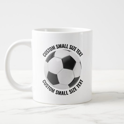 Kleiner personalisierter Textfußball Custom Jumbo-Tasse (Links)