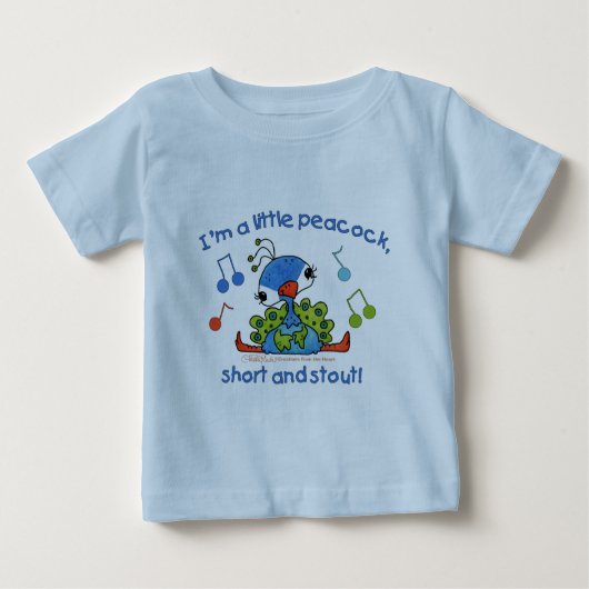 Kleiner Pfau Kurz und Stout Baby T-shirt (Vorderseite)