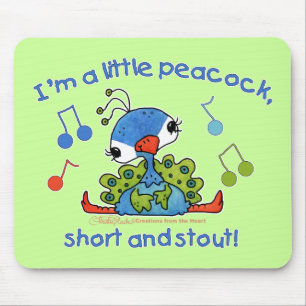 Kleiner Pfau Kurz und Stout Mousepad