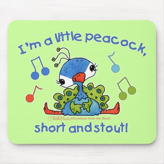 Kleiner Pfau Kurz und Stout Mousepad (Vorne)
