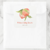 Kleiner Pfirsich ist auf dem Weg Mädchen Baby Dusc Quadratischer Aufkleber (Tasche)