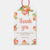 Kleiner Pfirsich ist auf dem Weg Mädchen Dusche Ge Geschenkanhänger (Vorderseite)