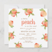 Kleiner Pfirsich ist unterwegs Pfirsichdusche Einladung (Vorderseite)