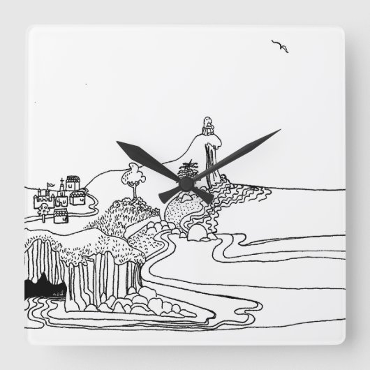 Kleiner Philosoph Quadratische Wanduhr (Vorderseite)