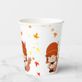 Kleiner Pilgrim Erntedank Custom Pappbecher (Rückseite)