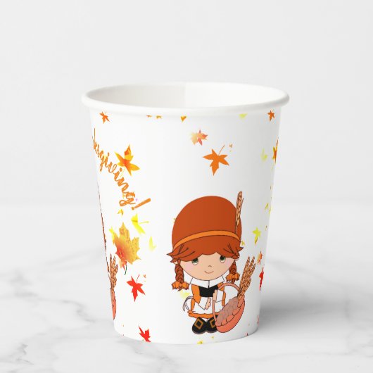 Kleiner Pilgrim Erntedank Custom Pappbecher (Links)