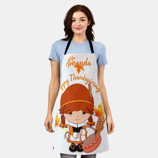 Kleiner Pilgrim Erntedank Custom Schürze (Getragen)