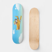 Kleiner Pilot und Hund auf einem Flugzeug im Sky S Skateboard (Vorderseite)
