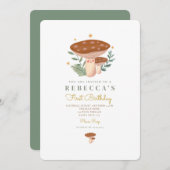 Kleiner Pilz Erster Geburtstag Einladung (Vorne/Hinten)