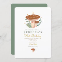 Kleiner Pilz Erster Geburtstag Einladung