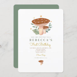 Kleiner Pilz Erster Geburtstag Einladung