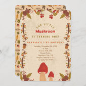 Kleiner Pilz Herbst Herbst 1. Geburtstag Einladung (Vorne/Hinten)