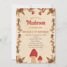 Kleiner Pilz Herbst Herbst 1. Geburtstag Feiertagskarte