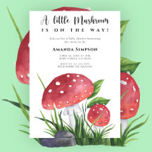 Kleiner Pilz ist auf dem Weg Baby Dusche Invitati