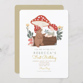 Kleiner Pilz-Wald Erster Geburtstag Einladung