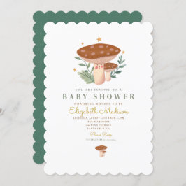 Kleiner Pilz Wasserfarben Kinderdusche Einladung