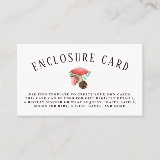 Kleiner Pilz | Woodland Babydusche Begleitkarte (Vorderseite)