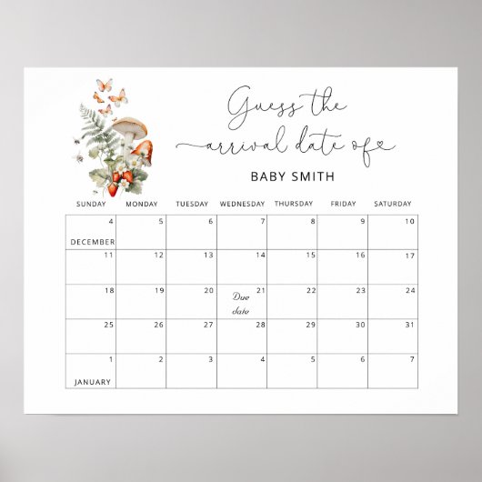 Kleiner Pilzfall Wald Ratet das Fälligkeitsdatum Poster (Vorne)