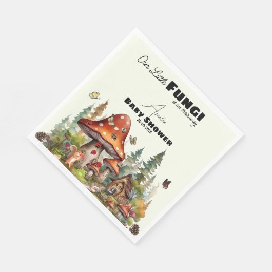 kleiner Pilzpilz-Wald Serviette (Ecke)