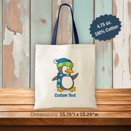 Kleiner Pinguin auf Schneebeutel Tragetasche