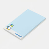 Kleiner Pinguin auf Schneeplätzen laufen Post-it Klebezettel (angewinkelt)
