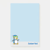 Kleiner Pinguin auf Schneeplätzen laufen Post-it Klebezettel (Vorderseite)