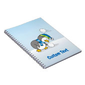 Kleiner Pinguin bekommt eine Schneeball Notizblock (Rechte Seite)