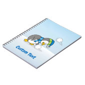 Kleiner Pinguin bekommt eine Schneeball Notizblock (Linke Seite)