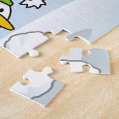 Kleiner Pinguin bekommt eine Schneeball Puzzle (Seite)