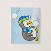 Kleiner Pinguin bekommt eine Schneeball Puzzle (Vertikal)