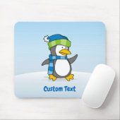 Kleiner Pinguin, der auf der Schneemaus läuft Mousepad (Mit Mouse)