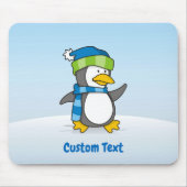 Kleiner Pinguin, der auf der Schneemaus läuft Mousepad (Vorne)