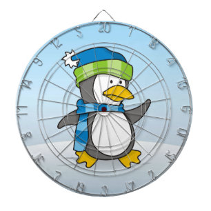 Kleiner Pinguin, der auf Schnee geht Dartscheibe
