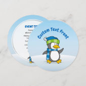 Kleiner Pinguin, der auf Schnee geht Einladung (Vorne/Hinten)