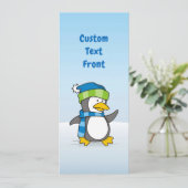 Kleiner Pinguin, der auf Schnee geht Einladung (Stehend Vorderseite)