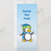 Kleiner Pinguin, der auf Schnee geht Einladung (Vorderseite)